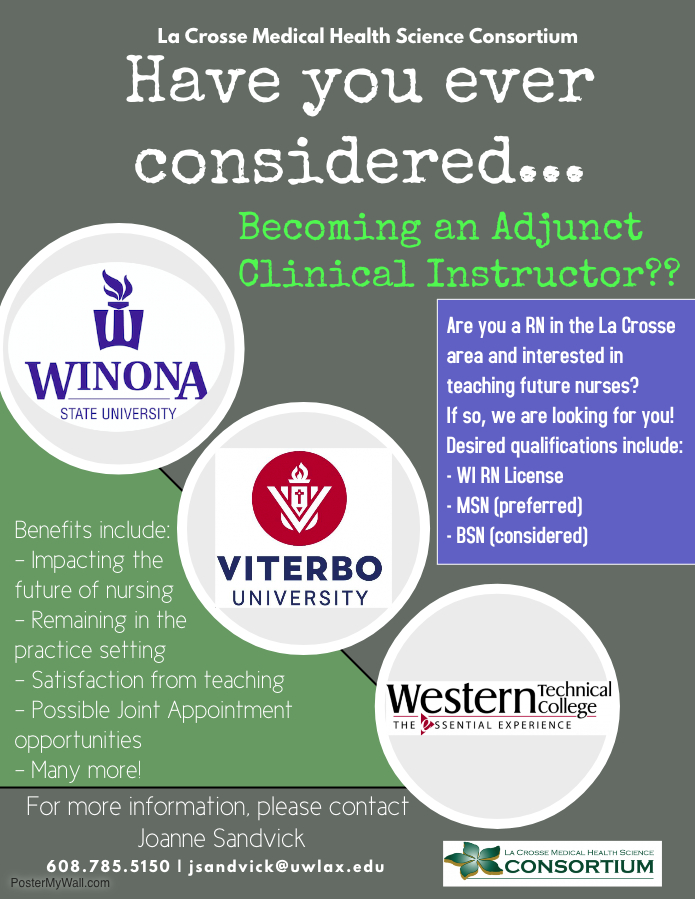 Adjunct Nurse Educator Info La Crosse Health Science Consortium